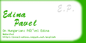 edina pavel business card